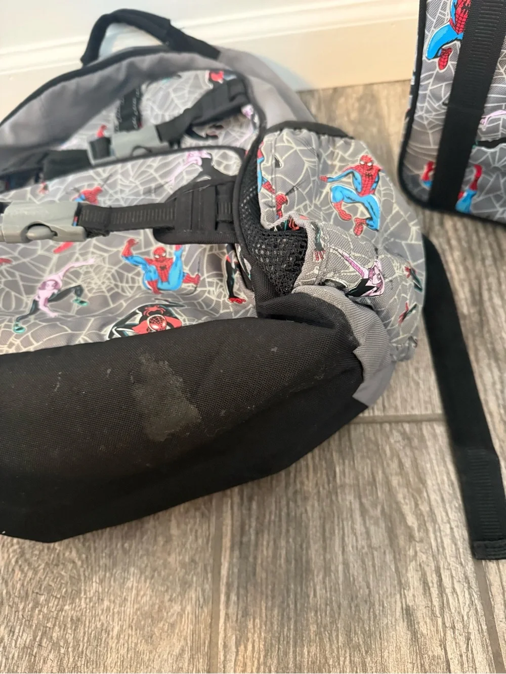 Pottery Barn Kids Grey Spider-Man Backpack and Lunch Bag Set